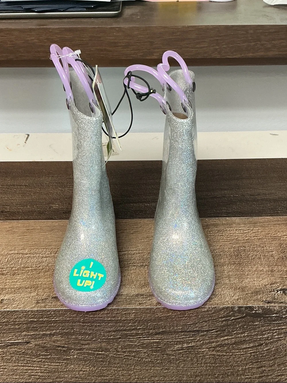 Kids Glitter Light-Up Rain Boots -